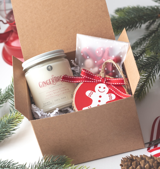 Christmas Candle Gift Bundle Set | Gift Bundle Gingerbread Candle + Gingerbread Ornament + Mini Wax 