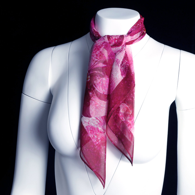 Silk 26 Inch Square Scarf - Orchids - Pink to Deep Magenta-gallery-53111189602600
