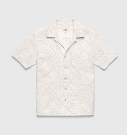 Mariner Leaf Camp Collar Shirt - White
