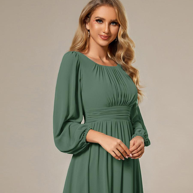 ever CELESTE|Chiffon Long Sleeve A-Line Round Neckline Formal Dress-gallery-33138919473226