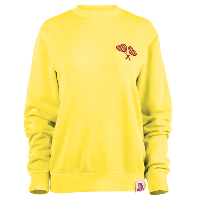 Love All Tennis Women's Yellow Fay Crew Neck Sweatshirt-gallery-68007227588689