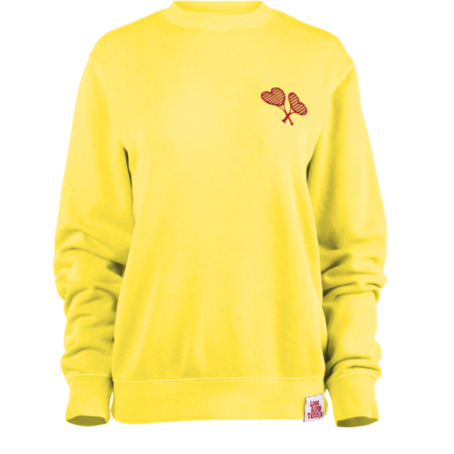 Love All Tennis Women's Yellow Fay Crew Neck Sweatshirt-gallery-68007227588689