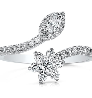 Natural Diamond Star Cluster Bypass Ring