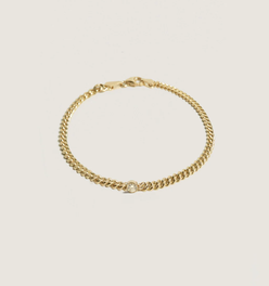 Petite Capri Curb Chain Bracelet Diamond
