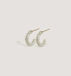 Biwa Pearl Hoop Earrings