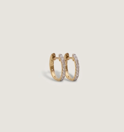 Pavé Huggie Earrings Diamond