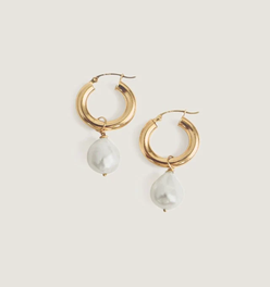 Baroque Pearl Hoop Earrings