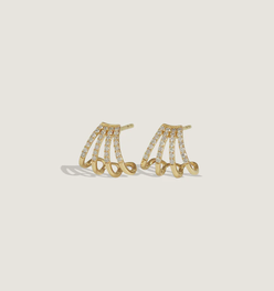 Pavé Cuff Stud Earrings Diamond