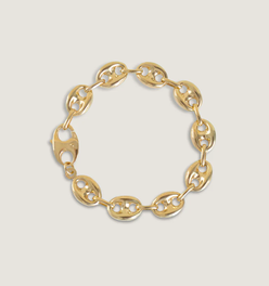 Puffed Mariner Chain Bracelet Gold