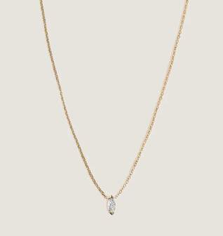 Solitaire Marquise Diamond Necklace
