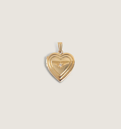 Ribbed Maison Heart Locket Diamond