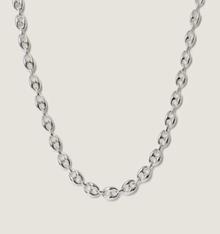 Puffed Mariner Chain Necklace Silver