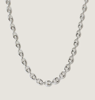 Puffed Mariner Chain Necklace Silver