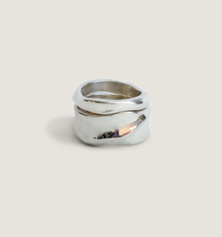 Athena Sculptural Ring Stack Silver