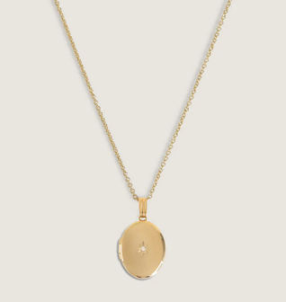 Maison Oval Locket Necklace Diamond