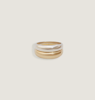 Dare To Love Double Dome Ring Gold & Silver