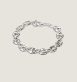 Puffed Mariner Chain Bracelet Silver