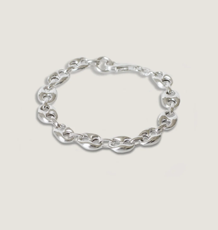 Puffed Mariner Chain Bracelet Silver