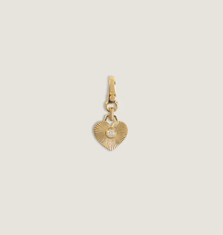 Petite Diamond Ribbed Heart Pendant