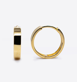 Gold Polished Square Huggies