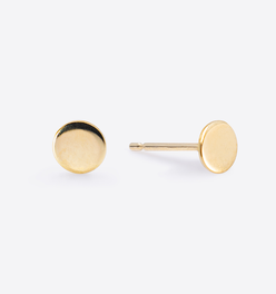 Round Gold Flat Studs