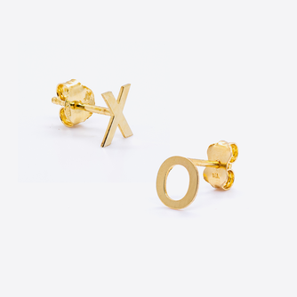 Gold Initial Earrings