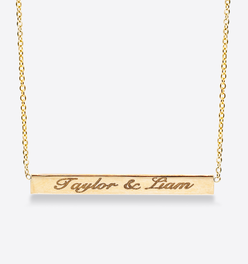 Engravable Horizontal Pendant Necklace