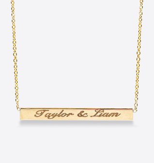 Engravable Horizontal Pendant Necklace