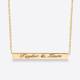 Engravable Horizontal Pendant Necklace