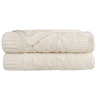 Delara Organic Cotton Cable Knit Throw