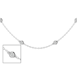 14 Karat White Gold 1 Carat Diamonds By The Yard Necklace, 16-18 Inches