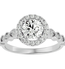 2023 Best Value Engagement Rings 1 1/3 Carat Halo Moissanite Engagement Ring In 14 Karat White Gold