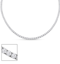 11 Carat Diamond Tennis Necklace In 14 Karat White Gold, 18 Inches