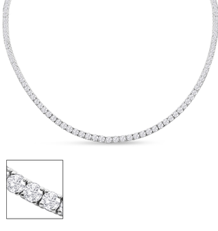 11 Carat Diamond Tennis Necklace In 14 Karat White Gold, 18 Inches