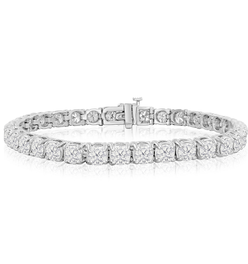 11 Carat Lab Grown Diamond Tennis Bracelet In 14 Karat White Gold, 7 Inches