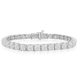 11 Carat Lab Grown Diamond Tennis Bracelet In 14 Karat White Gold, 7 Inches
