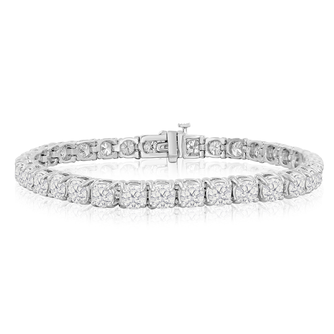 11 Carat Lab Grown Diamond Tennis Bracelet In 14 Karat White Gold, 7 Inches