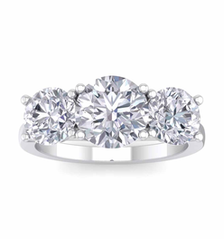 2023 Engagement Rings 4 Carat Lab Grown Diamond Three Stone Ring In 14 Karat White Gold