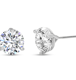 6 Carat Lab Grown Diamond Martini Stud Earrings In 14 Karat White Gold