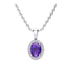 Graduation Gifts!  Special Birthstone Necklace In Sterling Silver With Diamonds