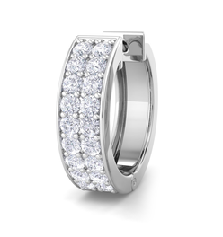 Father's Day Special!  14 Karat White Gold Single Men's Hoop Earring with 1/4 Carat Diamond