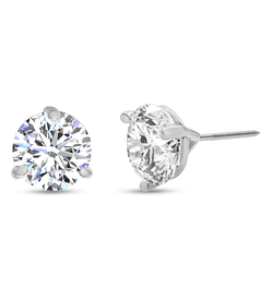 2 Carat Lab Grown Diamond Martini Stud Earrings In 14 Karat White Gold - Exact Dupe For James Allen