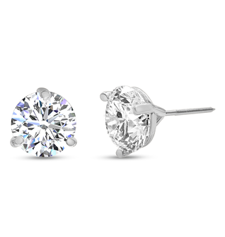 2 Carat Lab Grown Diamond Martini Stud Earrings In 14 Karat White Gold - Exact Dupe For James Allen
