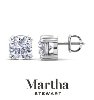 Martha Stewart 2 Carat Lab Grown Diamond Stud Earrings In 14 Karat White Gold