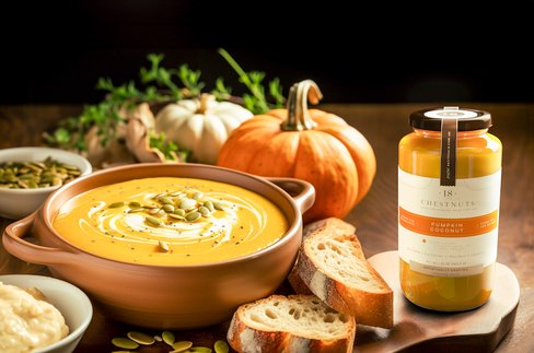 18 Chestnuts Pumpkin Coconut Soup