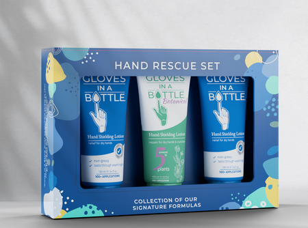 Gloves In A Bottle – Protects & Restores Dry Cracked Skin (3-Pack 3.4oz Tube Gift Set, Variety)