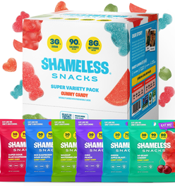 Shameless Snacks - Healthy Low Calorie Snacks, Low Carb Keto Gummies (Gluten Free Candy)