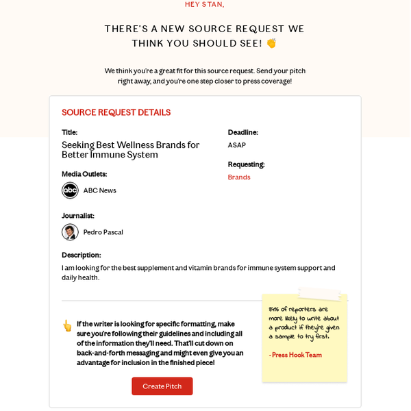 Press Hook Launches New AI-Powered Source Requests and Pitching Feature