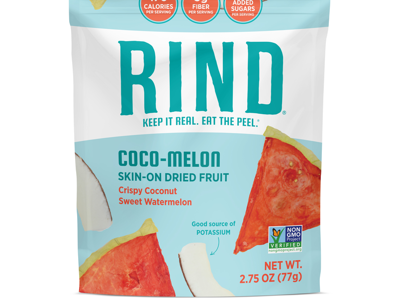 RIND® Launches Coco-Melon: Adds Mouthwatering Melon Blend To Line of Skin-On Superfruit Snacks