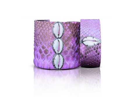 Purple Cowrie Python Cuff
